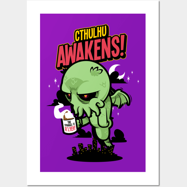 Cthulhu Awakens! Wall Art by harebrained